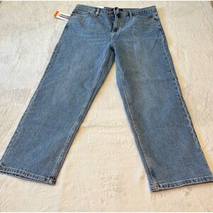 Calvin Klein Jeans Womens Light Blue Denim Straight Leg Pants Size 16